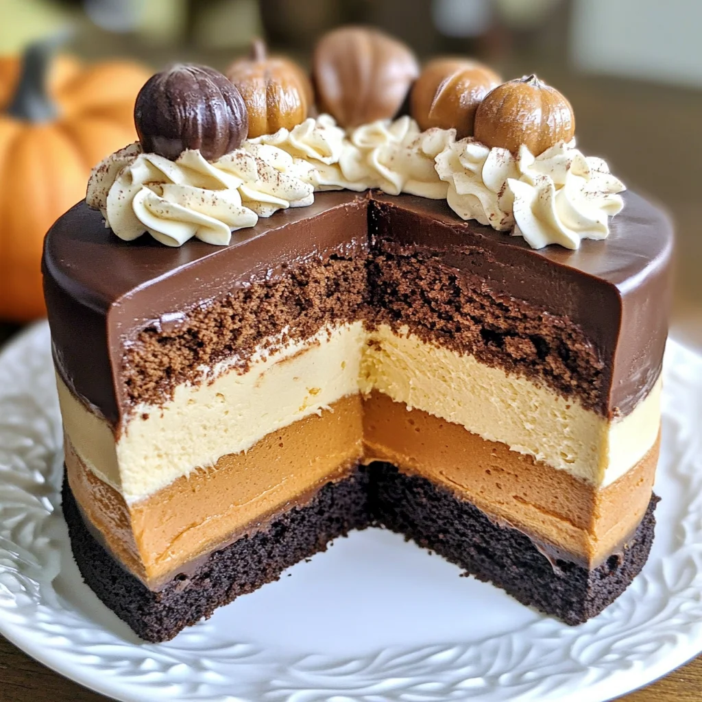 Pumpkin Chocolate Mousse Cake