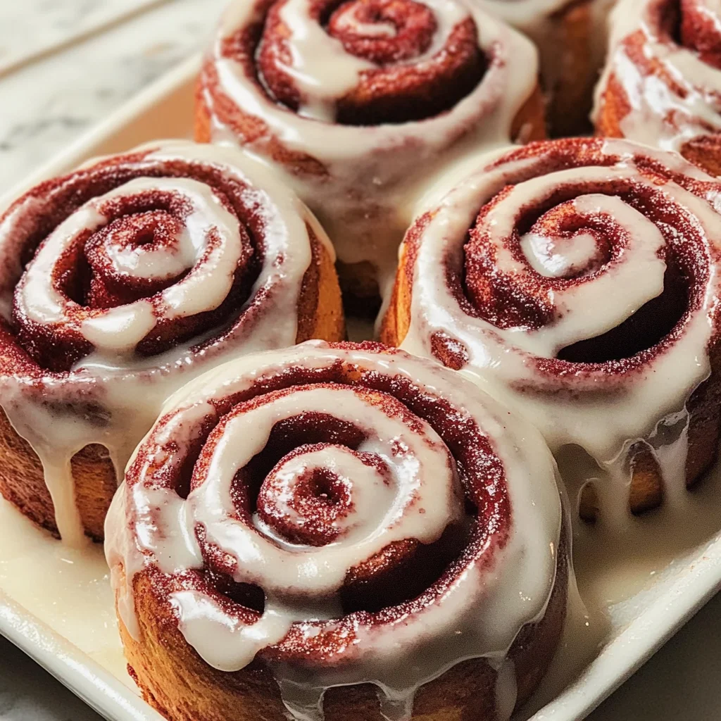 Red Velvet Cinnamon Rolls | The Perfect Christmas Morning Treat