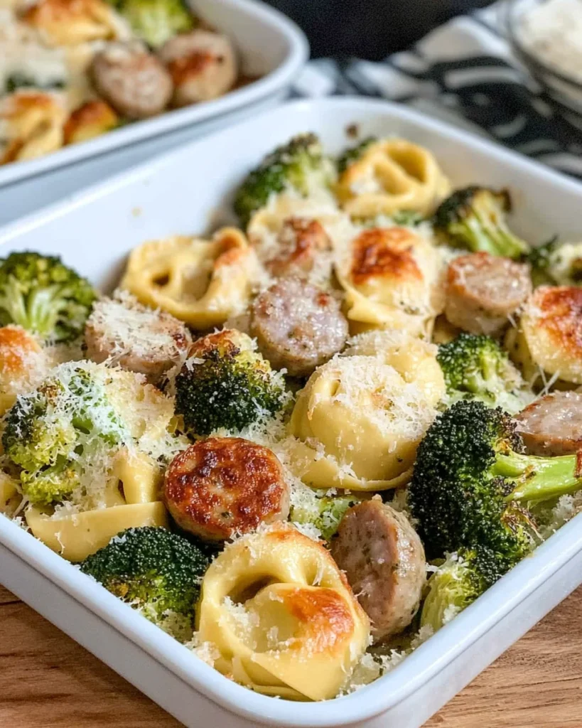 Sheet Pan Broccoli Tortellini Bake