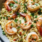Shrimp Orzo In Lemon Garlic Sauce