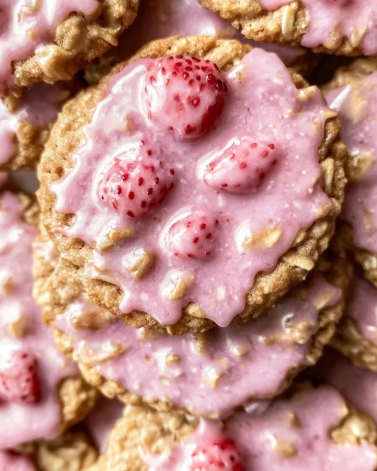 Strawberry Iced Oatmeal Cookies Recipe