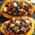 Apple Sausage Stuffed Butternut Squash