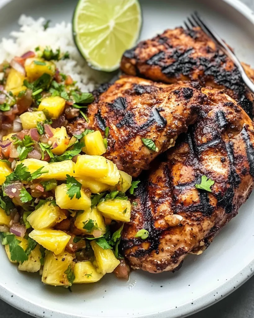 Caribbean Jerk Chicken with Pineapple Salsa