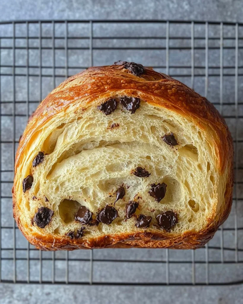 Chocolate Chip Sourdough Croissant Bread