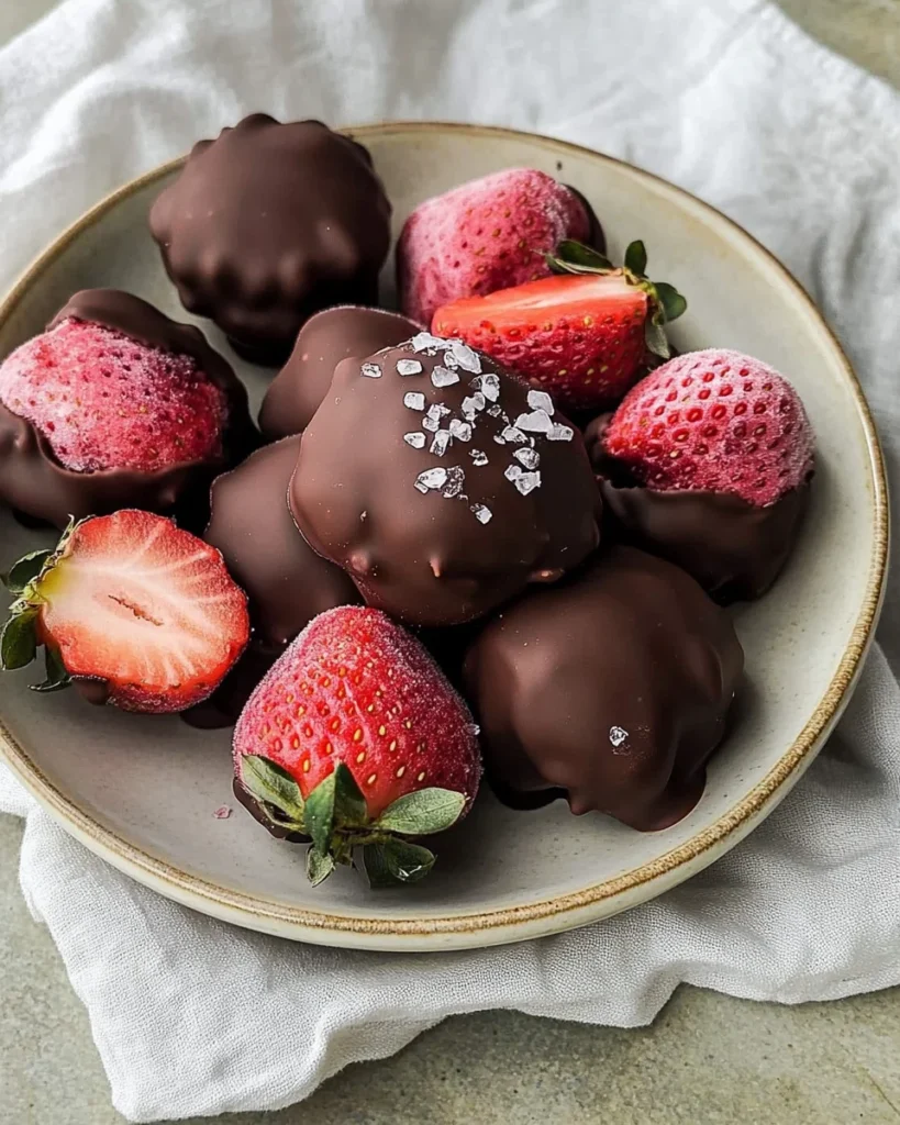 Chocolate Strawberry Frozen Yogurt Bites