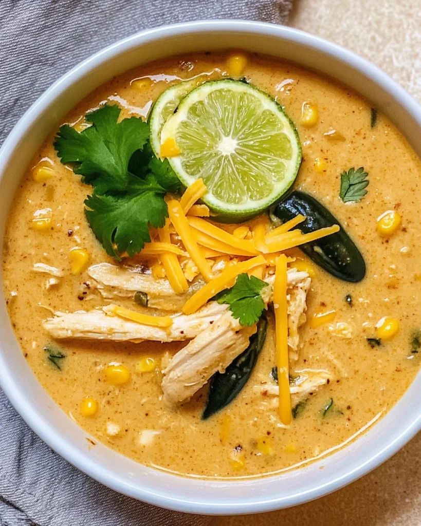 Creamy Chicken and Roasted Poblano Pepper Soup Recipe