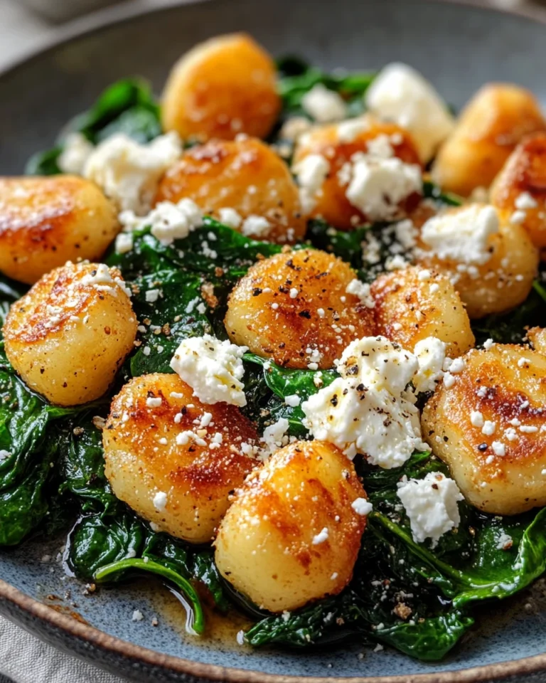 Crispy Gnocchi With Spinach And Feta