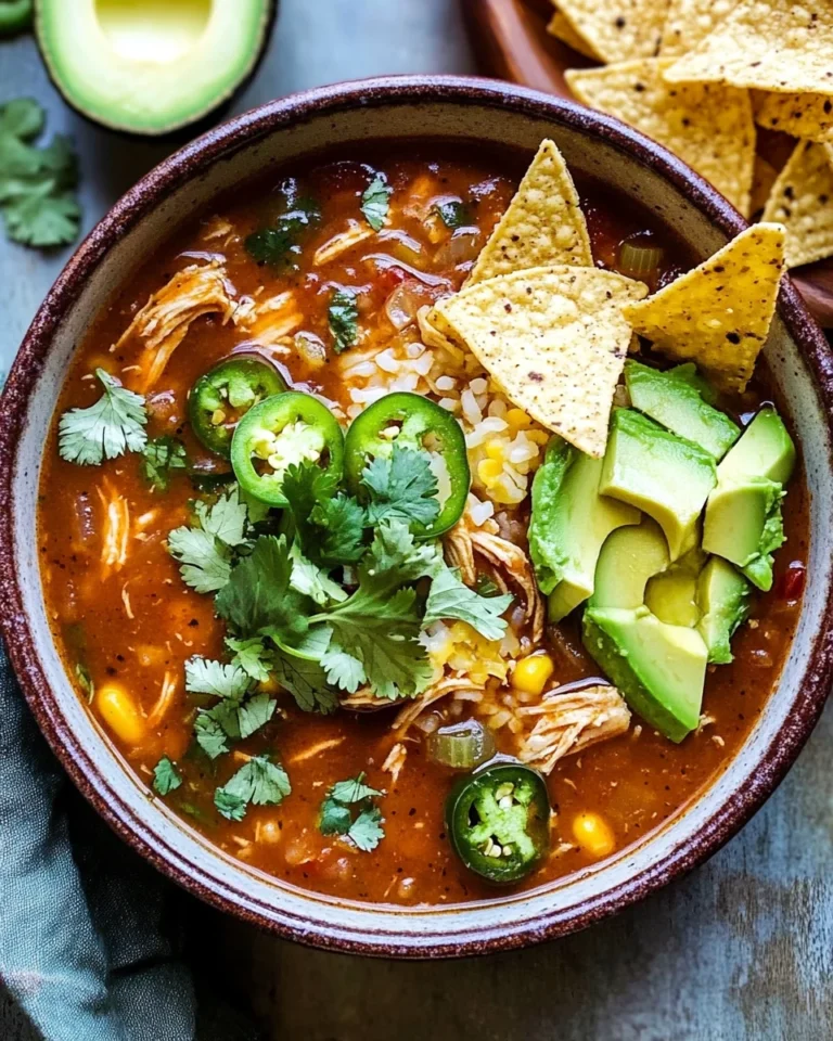 Crockpot Spicy Chicken Tortilla Soup