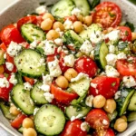 Easy Chickpea Cucumber Salad with Feta and Tomatoes