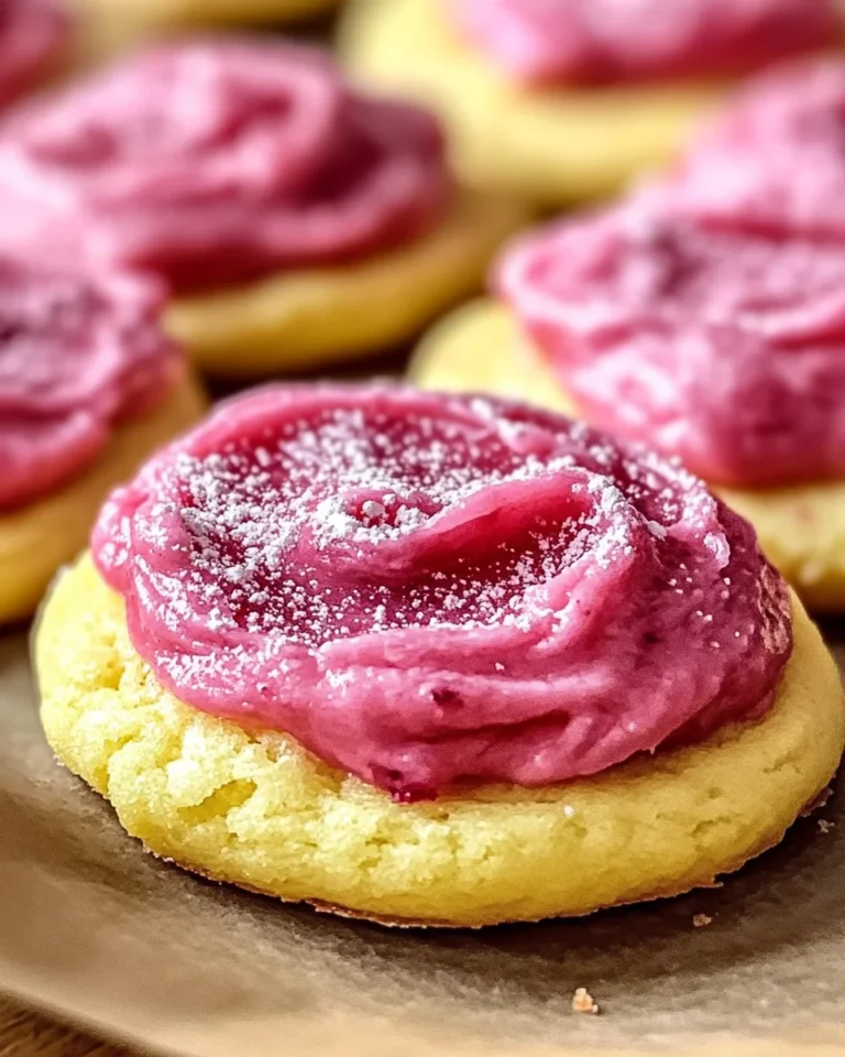 Easy Lemon Cookies Raspberry Frosting