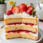 Fluffy and Moist Strawberry Cream Cake
