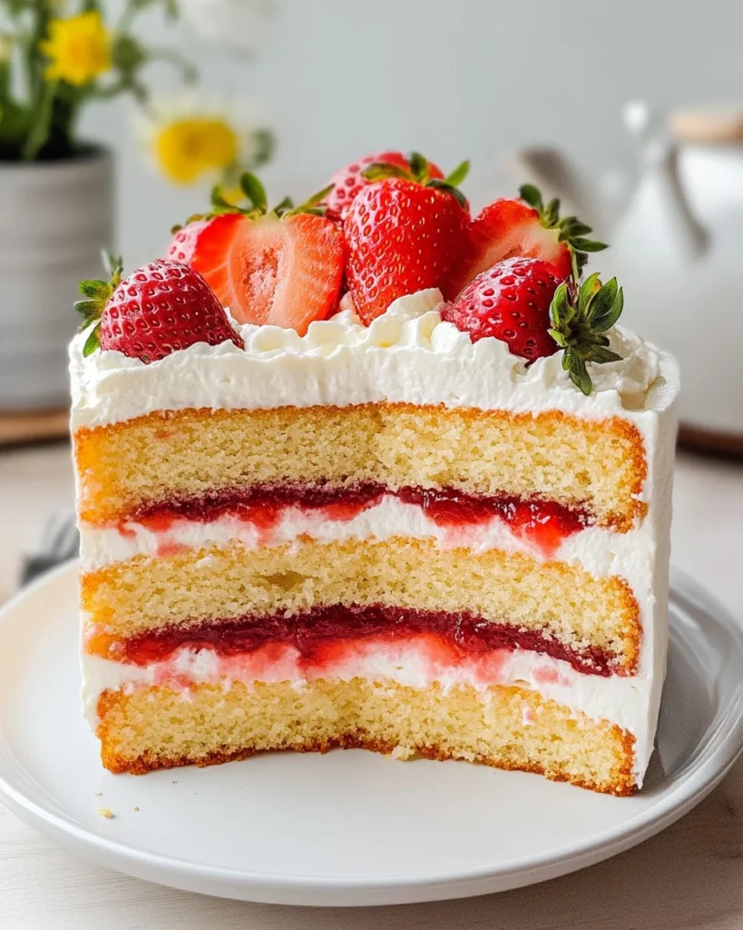 Fluffy and Moist Strawberry Cream Cake