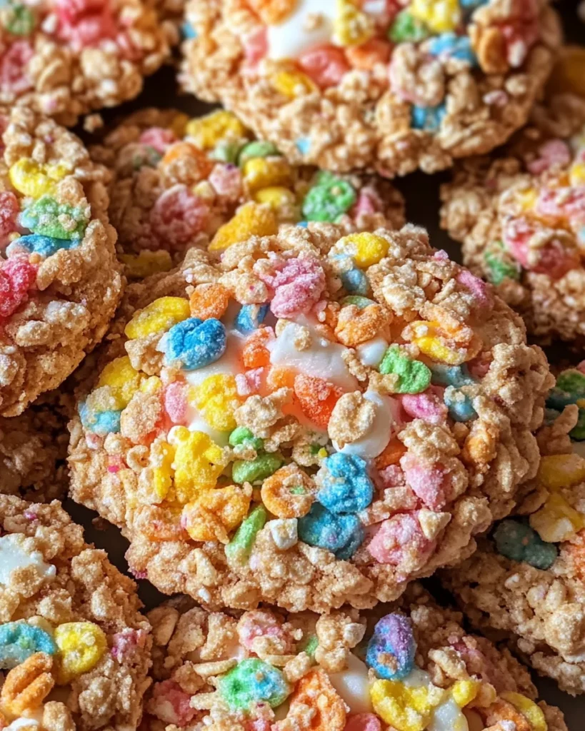 Fruity Pebble Marshmallow Cookies