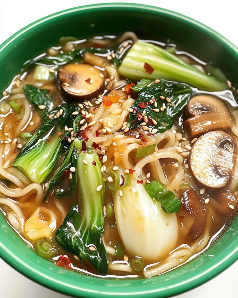Ginger Garlic Noodle Soup with Bok Choy