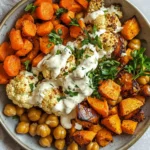 Glow Bowl Recipe: Roasted Veggie, Tahini Yogurt Sauce