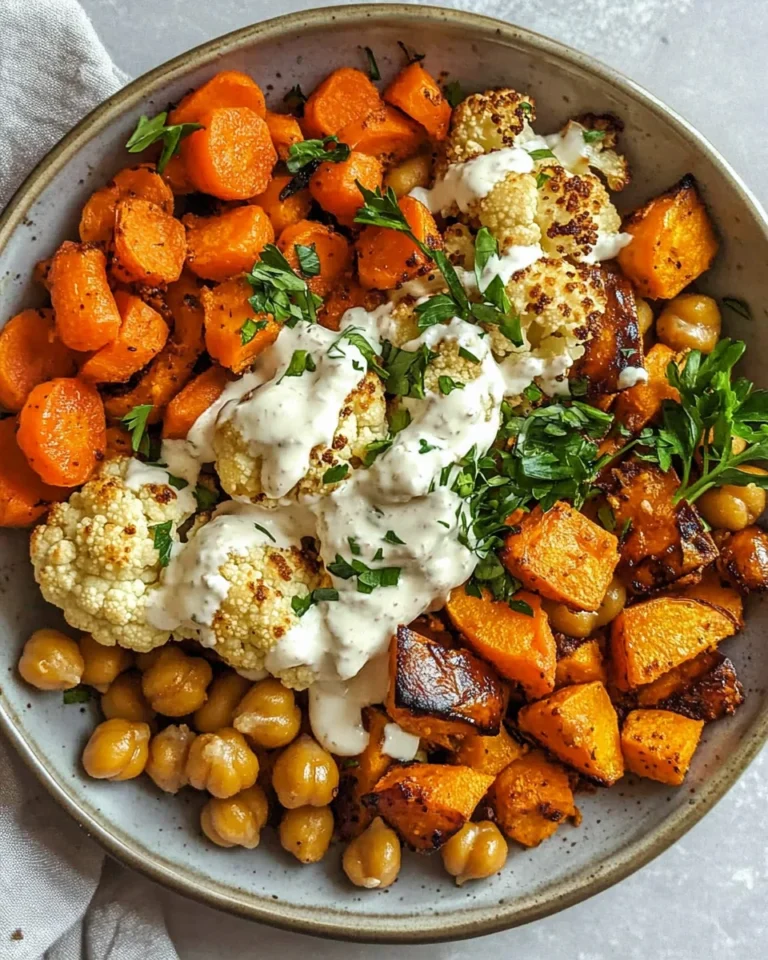Glow Bowl Recipe: Roasted Veggie, Tahini Yogurt Sauce