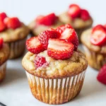 Healthy Strawberry Banana Yogurt Muffins