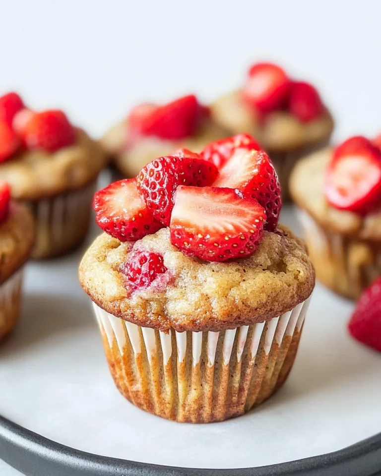 Healthy Strawberry Banana Yogurt Muffins
