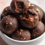 Ooey Gooey Brownie Batter Protein Balls (no bake and no blender required)