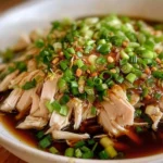 Poached Chicken with Scallion Ginger Sauce