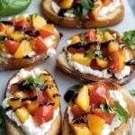 Quick Peach Bruschetta with Whipped Ricotta