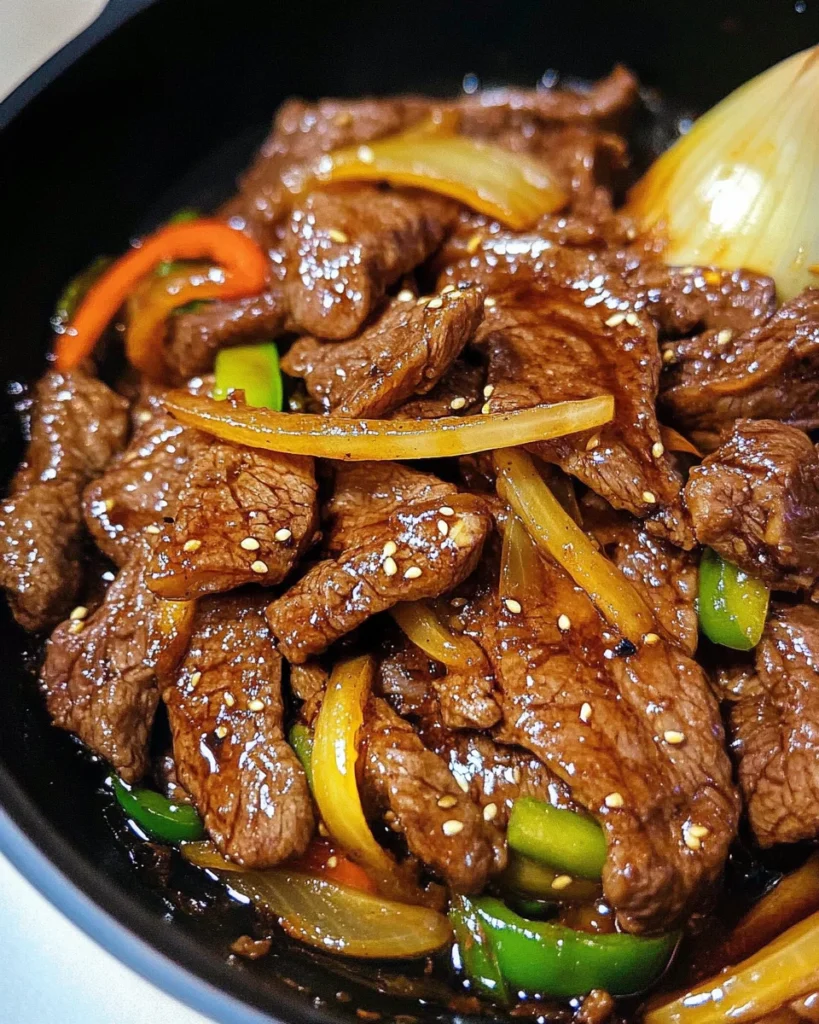 Sizzling Chinese Pepper Steak with Onions