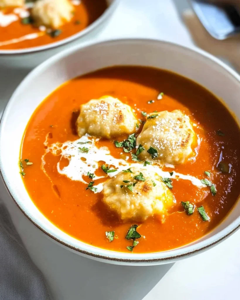 Tomato Dumpling Soup