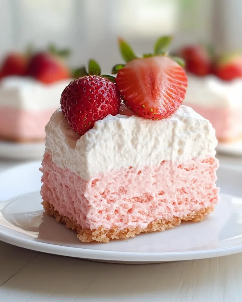 3 Ingredient No Bake Strawberry Cloud Cake