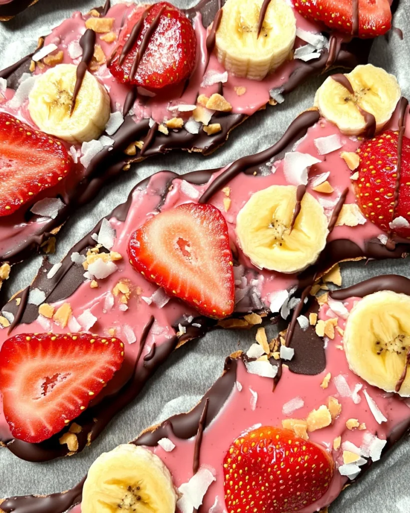 4-ingredient Strawberry Banana Bark