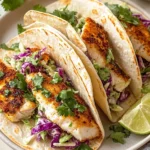 Air Fryer Fish Tacos with Cilantro Lime Slaw