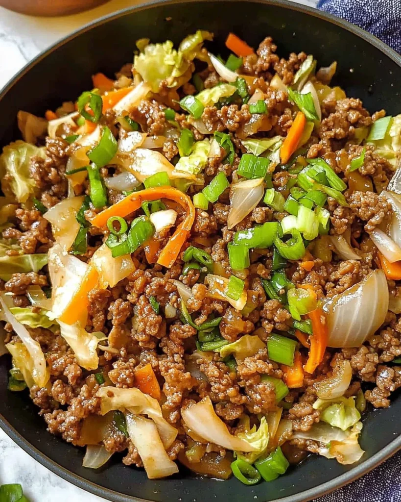 Chinese Ground Beef and Cabbage Stir-Fry