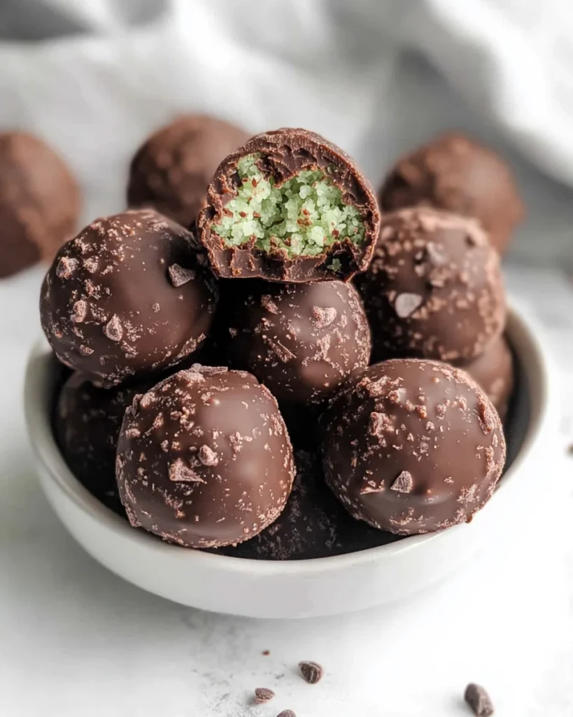 Chocolate Mint Protein Bites