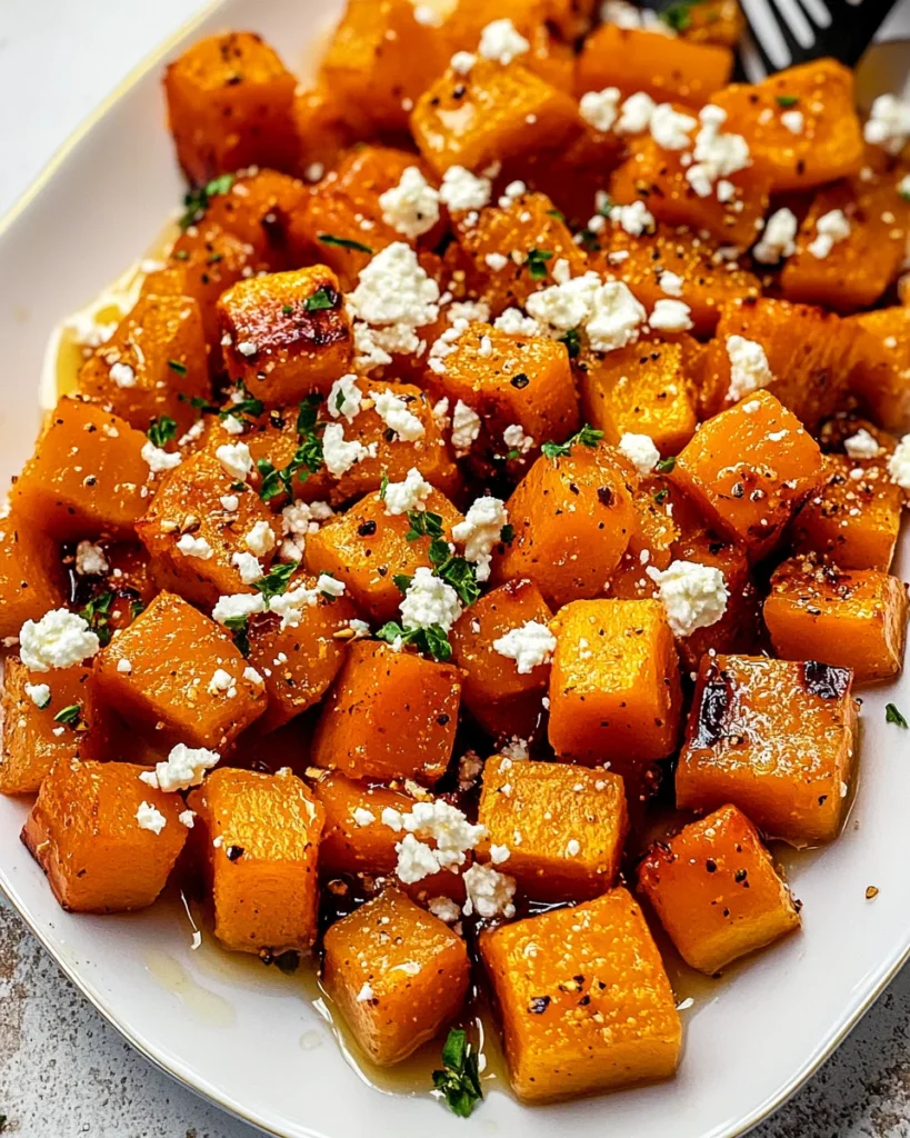 Easy Roasted Butternut Squash with Honey and Feta Recipe