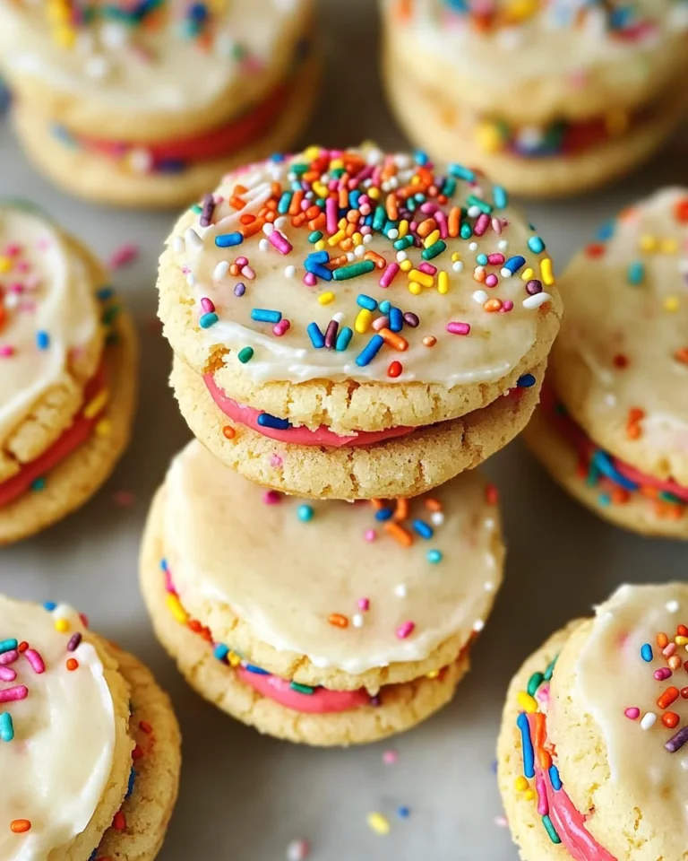 Funfetti Shortbread Sandwich Cookies with Frosting