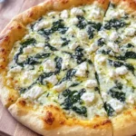Greek Roasted Garlic Spinach White Pizza