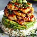 Honey Lime Chicken & Avocado Rice Stack