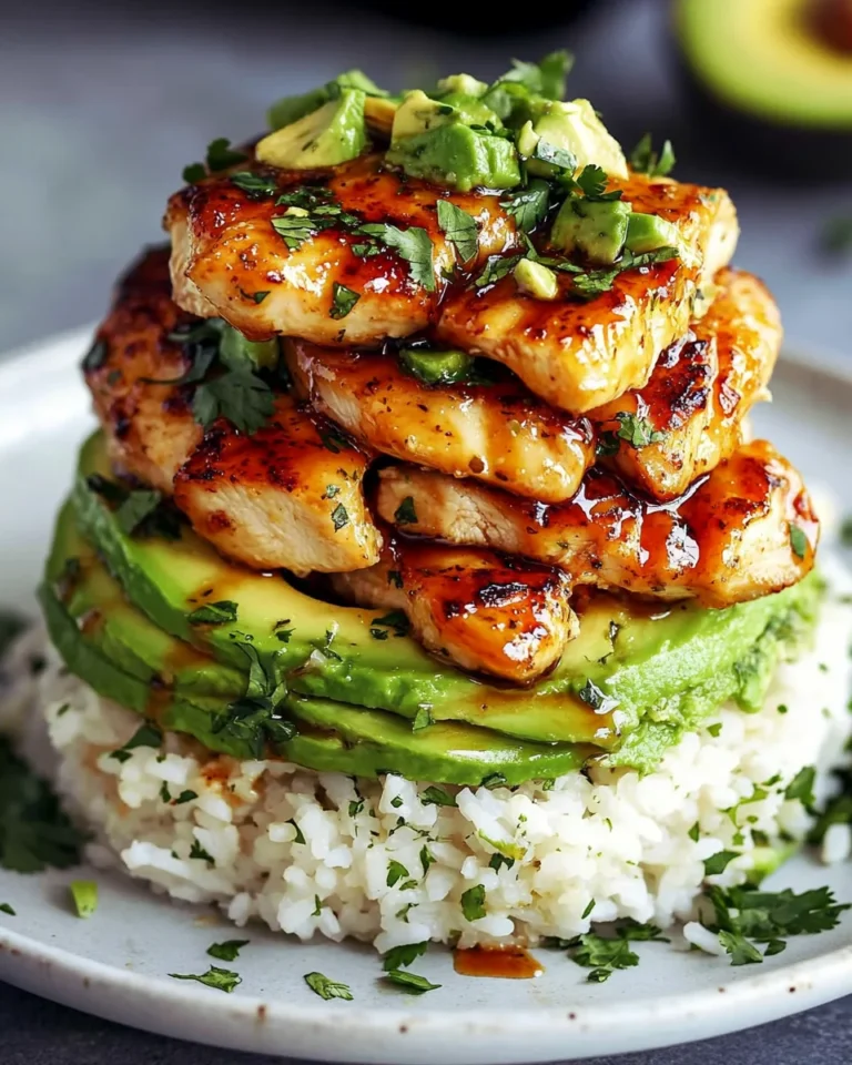 Honey Lime Chicken & Avocado Rice Stack