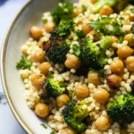 Lemon Couscous with Roasted Broccoli and Chickpeas