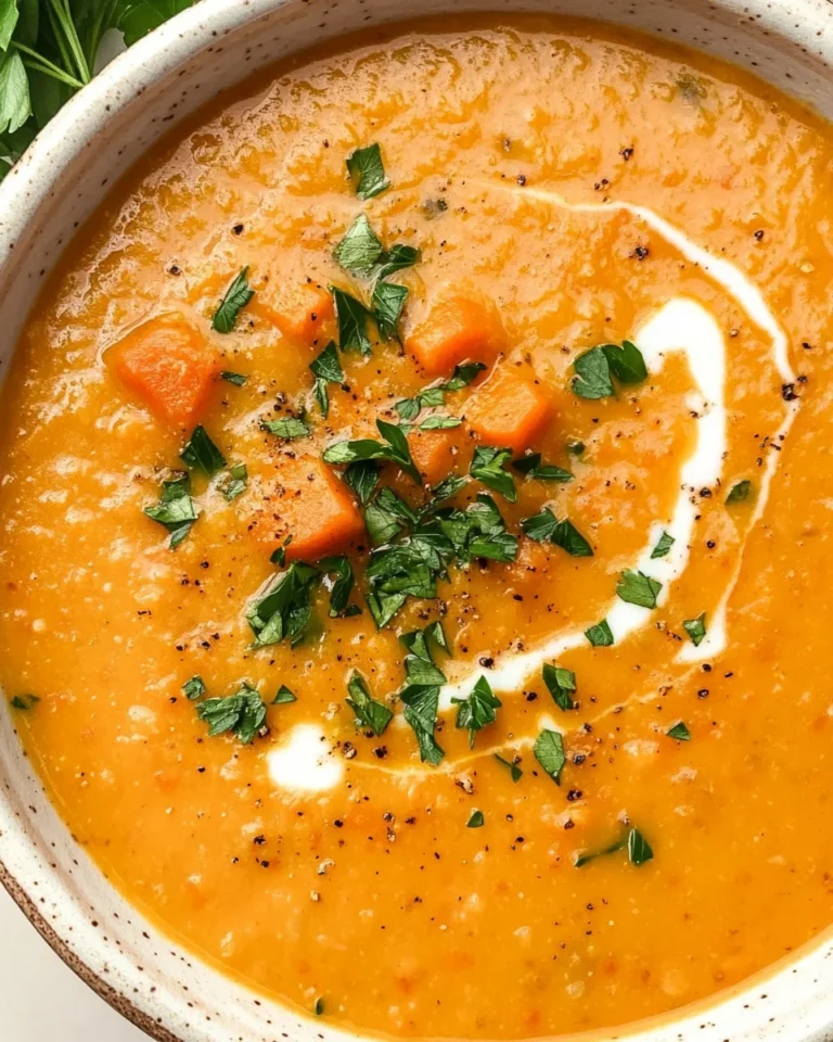 One Pot Creamy Carrot Lentil Soup