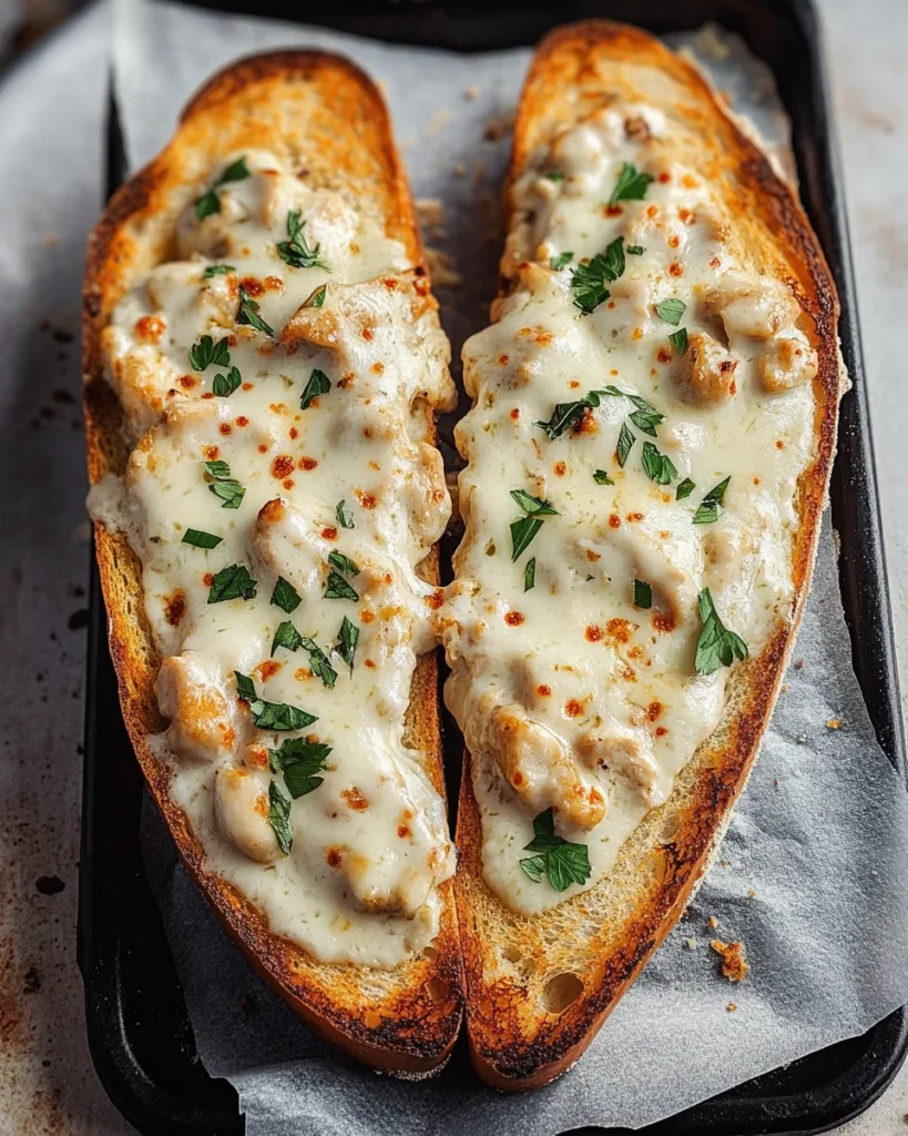 The Viral Chicken Alfredo Garlic Bread I'm Obsessed With