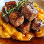 Apple Cider Pork with Mashed Sweet Potatoes