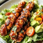 BBQ Chicken Skewer Salad