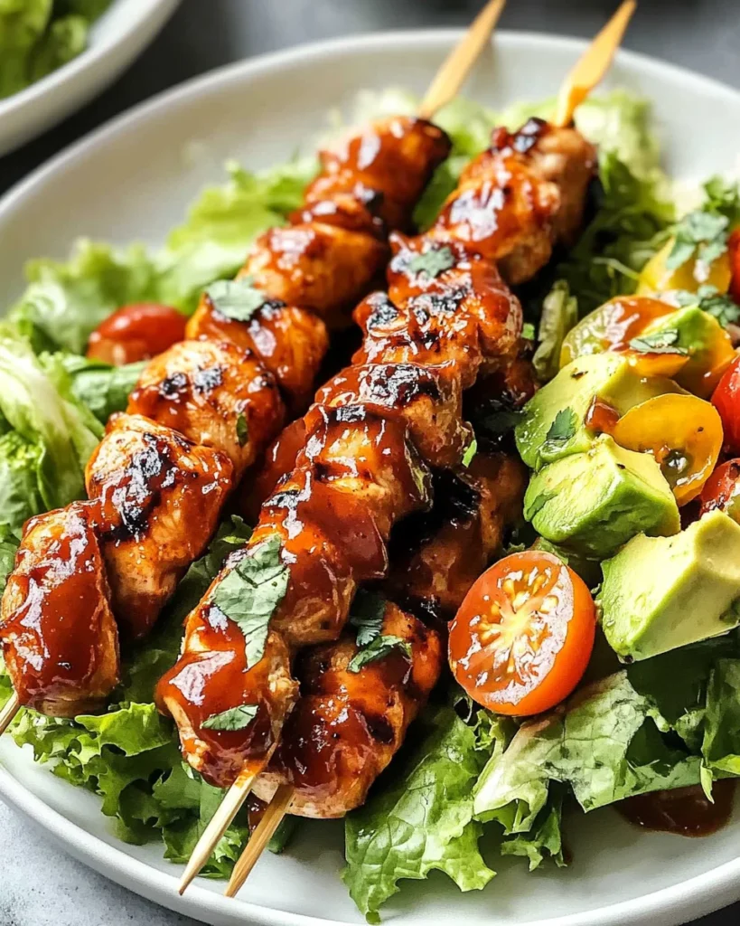 BBQ Chicken Skewer Salad