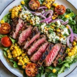 Balsamic Steak Gorgonzola Salad with Grilled Corn