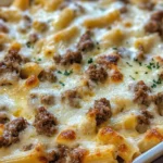 Creamy Beef Alfredo Ziti Casserole Recipe – Easy Weeknight Dinner
