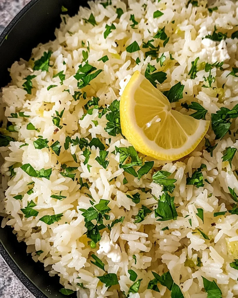 Feta Cheese Rice with Lemon Recipe