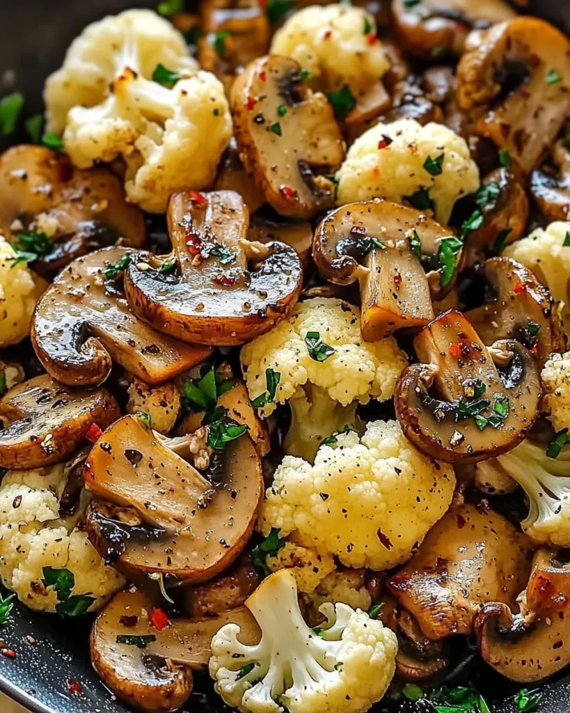 Flavor-Packed Garlic Mushrooms Cauliflower Skillet for Easy Dinners