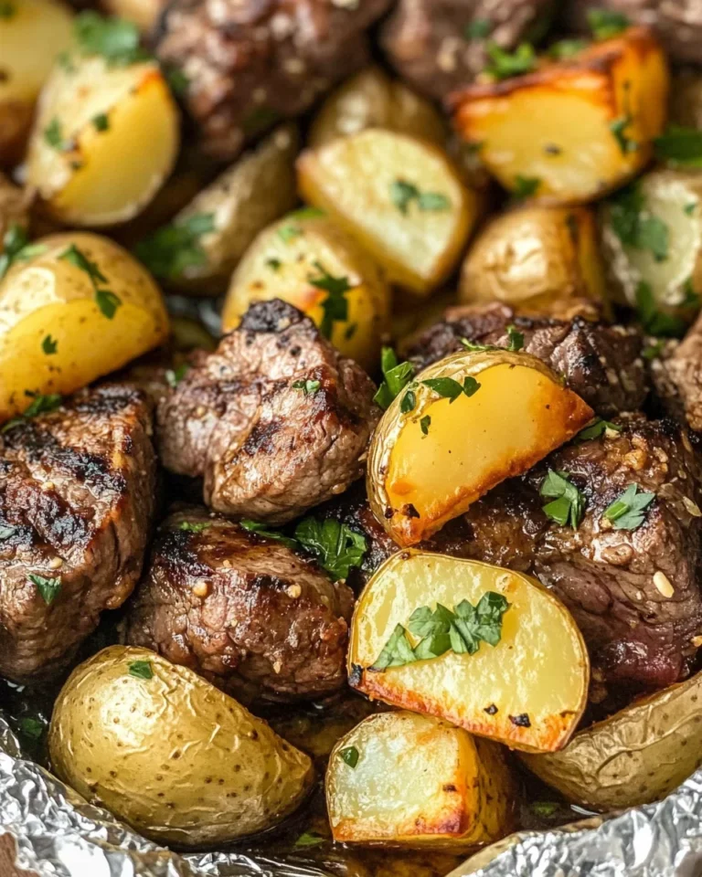 Garlic Butter Steak and Potato Foil Packets
