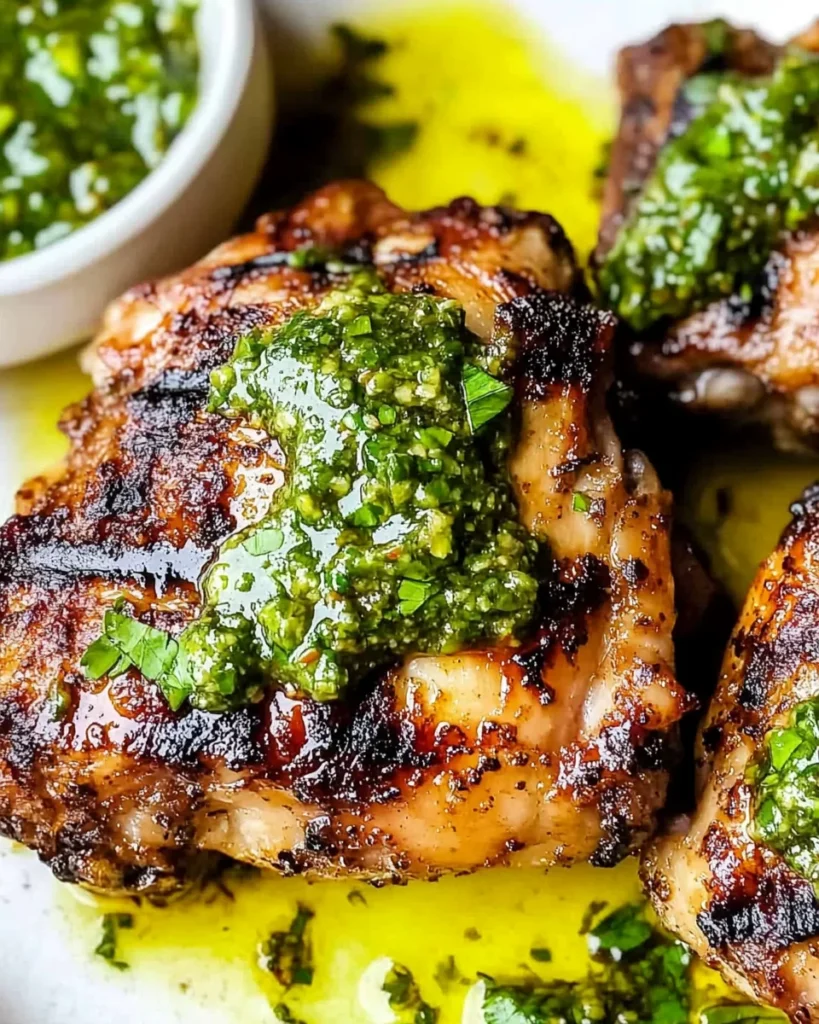 Grilled Chicken Thighs with Chimichurri