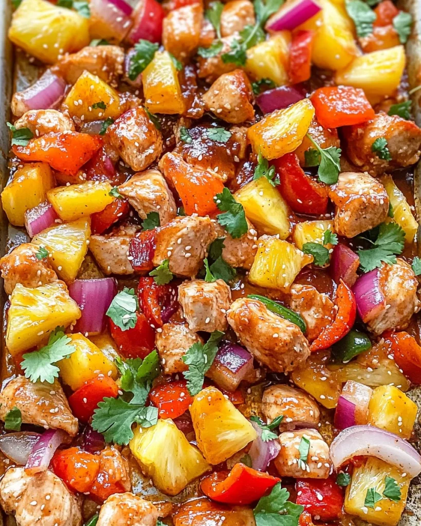 Hawaiian Chicken Sheet Pan Meal (Whole30, Paleo, Low Carb)